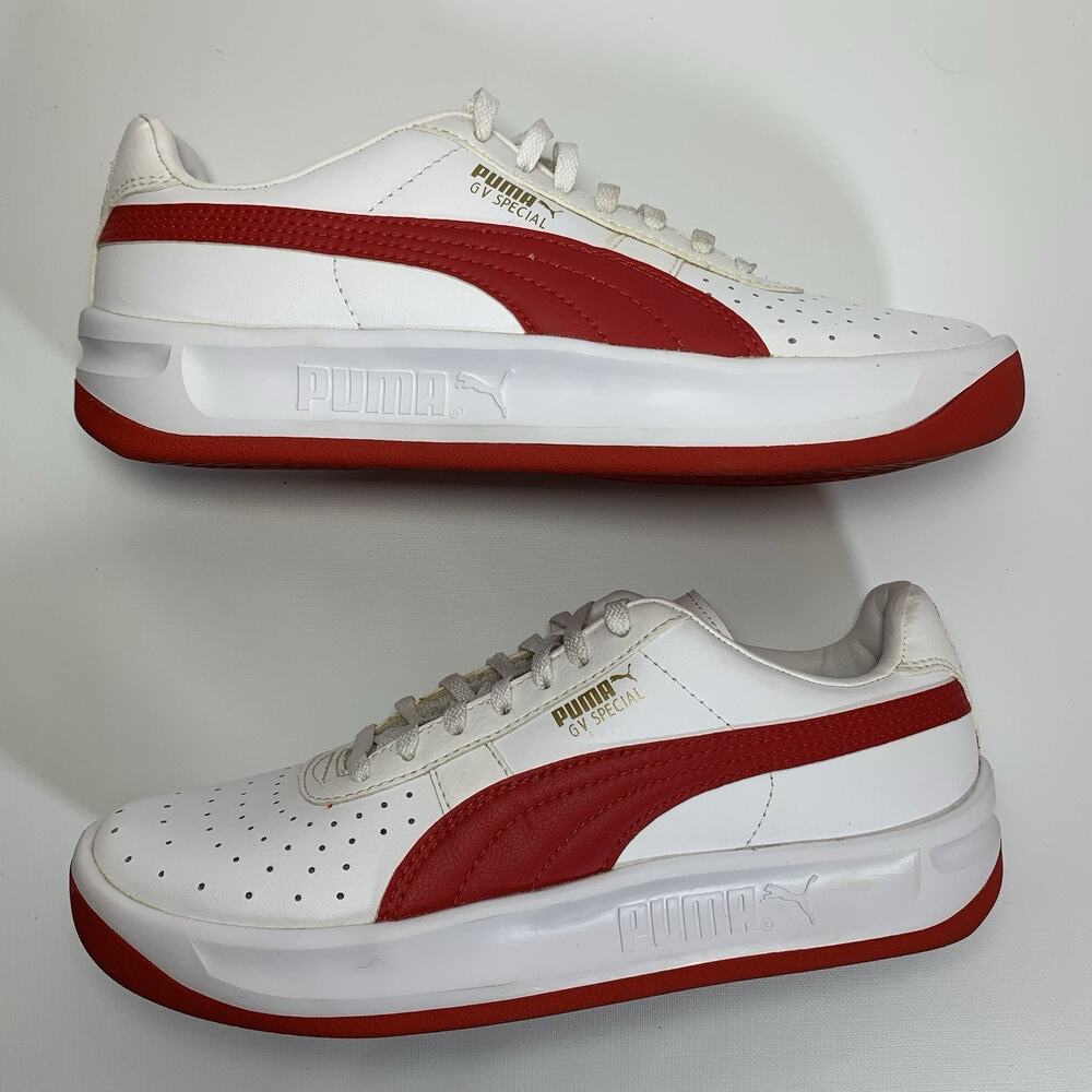 Puma GV Special Boys Sneakers 344765-73 White Red Size 6.5C